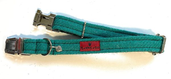 Harris Tweed Dog Collar - Jade