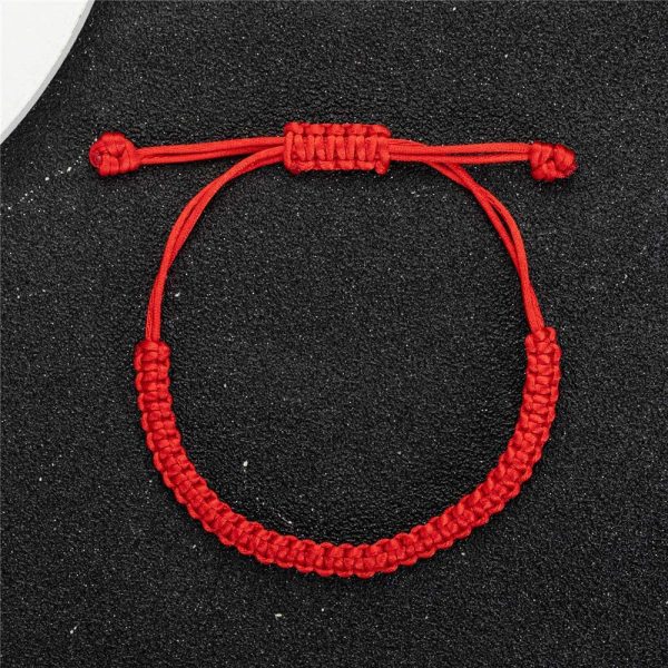 Handmade Buddhist String Bracelets for Women Men Boys Girls, Tibetan Adjustable Woven Rope Bracelet for Protection and Luck, Red and Black, 2or 6 pcs/set - Image 2