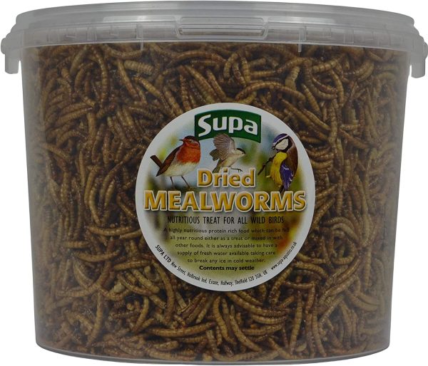 Dried Mealworms for Wild Birds, 3 Litre Bucket, High Energy Protein Rich Treat For Garden Birds, Attract More Birds To Your Garden, Quality Wild Bird Food.