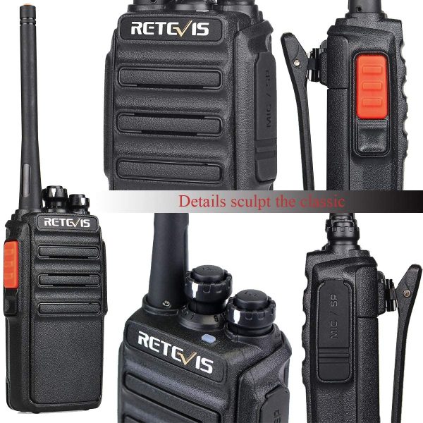 Retevis RT24 Walkie Talkie, Two Way Radio Rechargeable with 6 Way Charger, PMR446 License-free,16 Channels, CTCSS/DCS, VOX, 2 Way Radio for School, Security, Business(6 Pack, Black) - Image 7