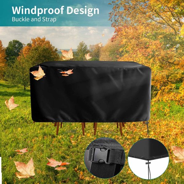 Garden Furniture Covers for All Weathers  Patio Furniture Covers, Heavy Duty 600D Oxford Fabric Rectangular Windproof Anti-UV Outdoor table Covers??Black??(125 x 63 x 74 cm)