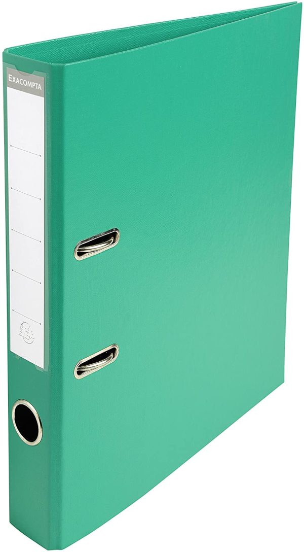 Prem'Touch PVC Lever Arch File, 2 Ring, 50 mm Spine, A4 - Green with  Prem'Touch PVC Lever Arch File, 2 Ring, 50 mm Spine, A4 - Lilac - Image 2