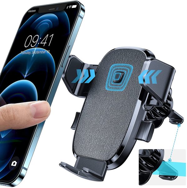 Car Phone Holder Mount, LISEN [2022 Upgrade Auto Locking] Phone Holer for Car with Hook Clip Air Vent Car Mount Universal Mobile Phone Mount Car Accessories Compatible with iPhone 13 Samsung and More - Image 5