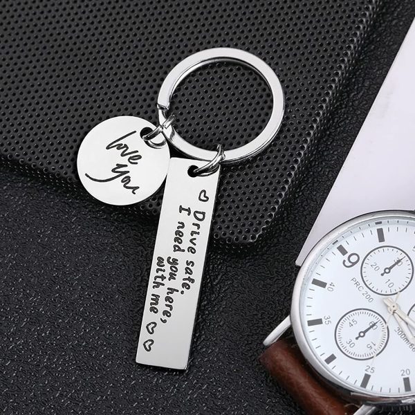 Drive Safe Keychain Gift Drive Safe I Need You Here with Me, Drive Safe Keyring for Boyfriend Father Mother Birthday Gift Keychain, ,Valentine's Day Gift Keychain with Gift Box - Image 6