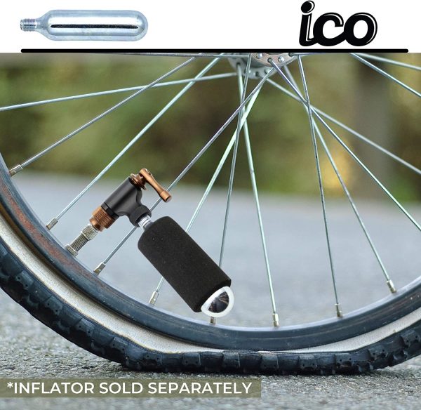 ICO - CO2 cartridge 16g threaded - 10 PACK - For threaded CO2 bike inflator - Pumps MTB or any road Cycling tIre. - Image 6