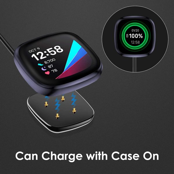 CAVN Charger Compatible with Fitbit Versa 3 & Sense Charger, 1PCS Replacement Charging Cable USB Charger Dock for Versa 3 Smartwatch - Image 2