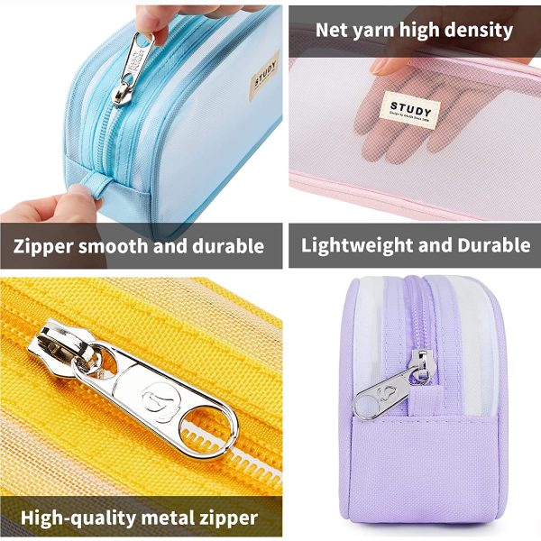 KALIDI Clear Pencil Case Large Pen Bag Stationery Pouch Cosmestic Make up Bag for Student School College Office - Image 4