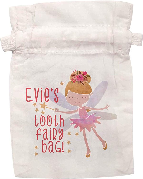 Flox Creative Organic Drawstring Pouch Personalised Tooth Fairy Bag