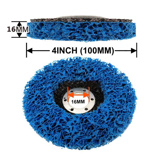 BURNTOP 6PCS Strip Discs Stripping Wheel 100mm 4inch Durable Poly Paint Removal Disc For Angle Grinder Clean and Remove Paint Coating Rust Welds Oxidation (Blue) - Image 6