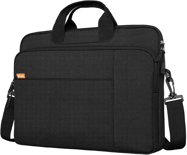 Laptop Shoulder Bag Compatible with 15.6-Inch Tablet and Computer, Waterproof Carrying Case with Portable Handle, Black - Image 4