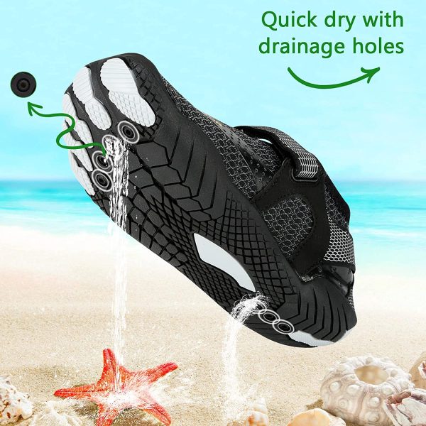 QIMAOO Barefoot Skin Water Shoes Socks, Men Women Quick Dry Water Sport Shoes, Unisex Aqua Shoes for Swim Surf Yoga Beach Running Boating Snorkeling Diving