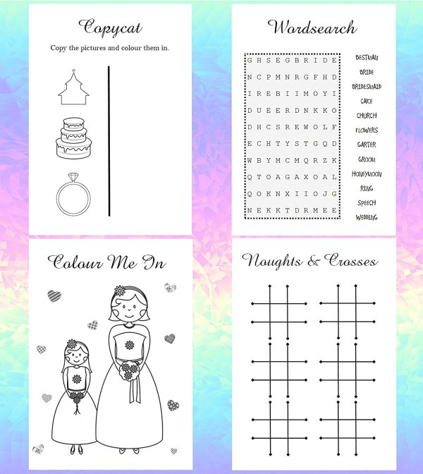 Personalised Childrens Kids Wedding Activity Pack Book Favour Cute AB47 - Image 8