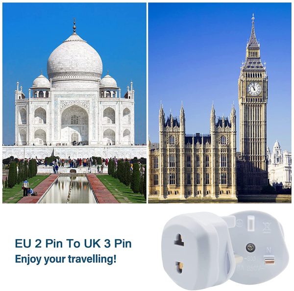 Jsdoin EU 2 Pin To UK 3 Pin Fused Adaptor Plug for Shaver Toothbrush Socket Converter - Image 4