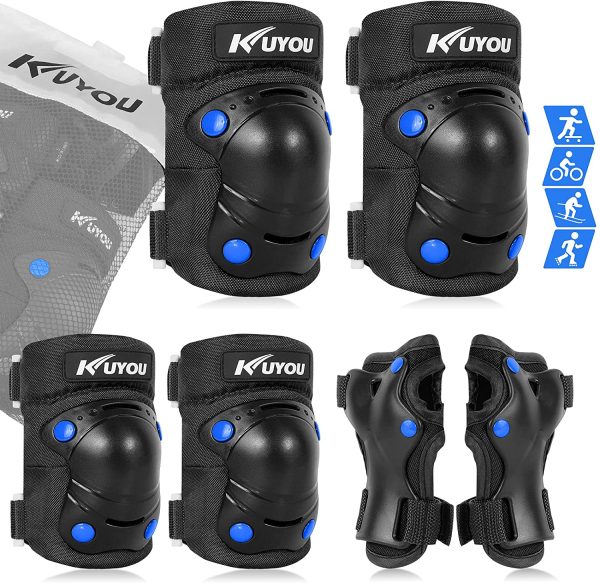 Kids Knee Pads with Gift Box,6 in 1 Protective Gear Set with Elbow Pads,Wrist Guard for Cycling Skateboard Roller Skating Scooter Bike BMX Ski Sports Boys Girls Youth - Image 7