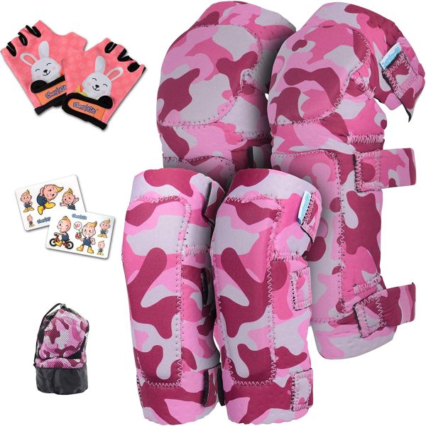 Innovative Soft Knee Pads and Elbow Pads for Children | Kids Knee and Elbow Pads w/Bike Gloves and Mesh Bag | Comfortable & CSPC Certified Kids Knee Pads | Bike Roller-Skate Skateboard Boys Girls - Image 7