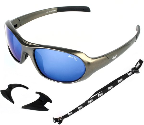 Rapid Eyewear Aspen SKI, GLACIER AND EXTREME SPORT SUNGLASSES & GOGGLES Anti Fog Blue Mirrored Lenses and Retainer Strap. For Men & Women. UV400 Protection Glasses. Also For Dry Eye - Image 6