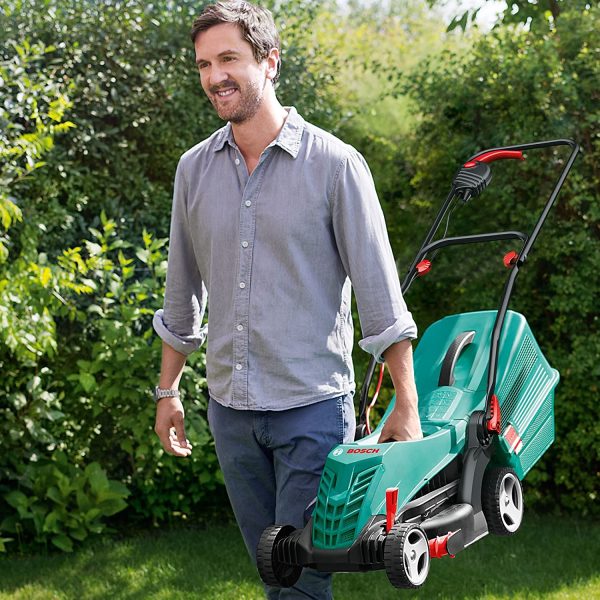 Bosch Rotak 34R Electric Lawnmower (1300 W, Cutting width: 34 cm, In carton packaging)