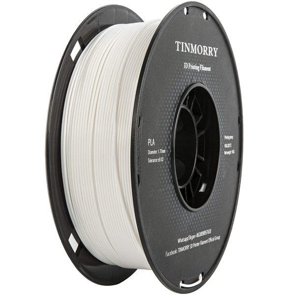 PLA Filament 1.75mm 1kg, TINMORRY PLA Filament 3D Printing Materials for 3D Printer, 1 Spool, Pure White - Image 3