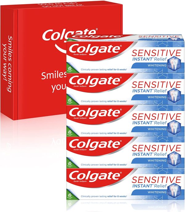 Colgate Sensitive Instant Relief Whitening Toothpaste 75 ml Pack of 5, Blocks Pain Instantly, Prevents Sensitivity, Gently Removes Stains (5 x 75 ml) - Image 7