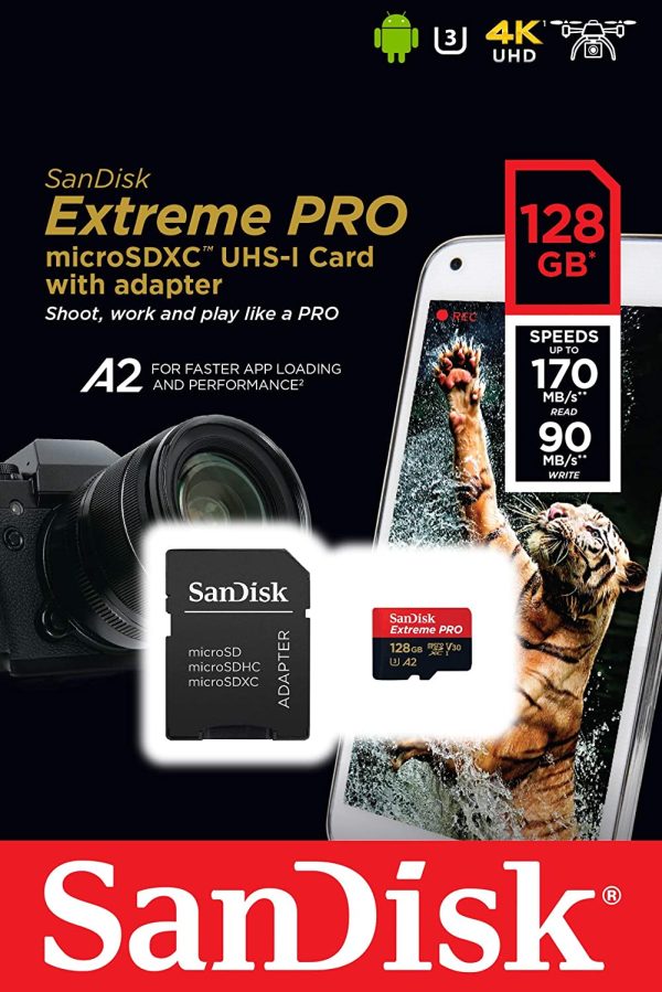 Extreme Pro 128GB microSDXC Memory Card + SD Adapter with A2 App Performance + Rescue Pro Deluxe 170MB/s Class 10, UHS-I, U3, V30 - Image 5