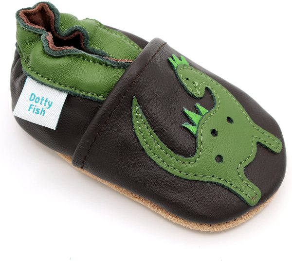 Dotty Fish Soft Leather Baby Shoes for Boys. Toddler Shoes. Non Slip. Animal Designs for Boys and Girls. 0-6 Months - 4-5 Years - Image 5