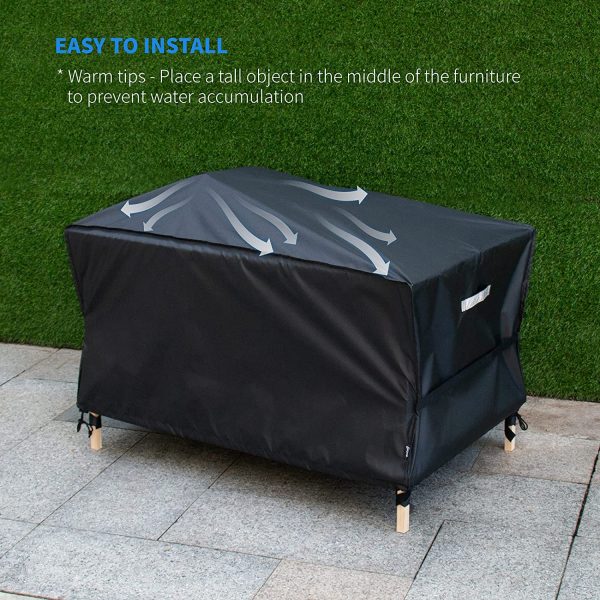 Garden Furniture Covers, Waterproof Patio Table Cover - Fade Resistant Heavy Duty 420D Oxford Fabric, Anti-UV, Rip Proof Outdoor Protective Cover - Rectangular 125 x 63 x 74 cm - Image 7