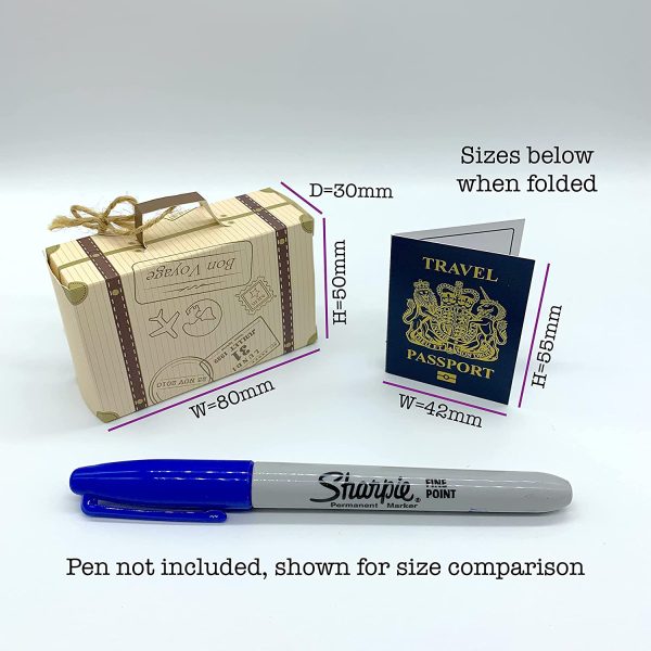 DIY Surprise Mini Suitcase & Mini GOLD effect Passport Reveal Gift bundle (DIY). Perfect for Valentine, birthday, family trips away! - Image 8