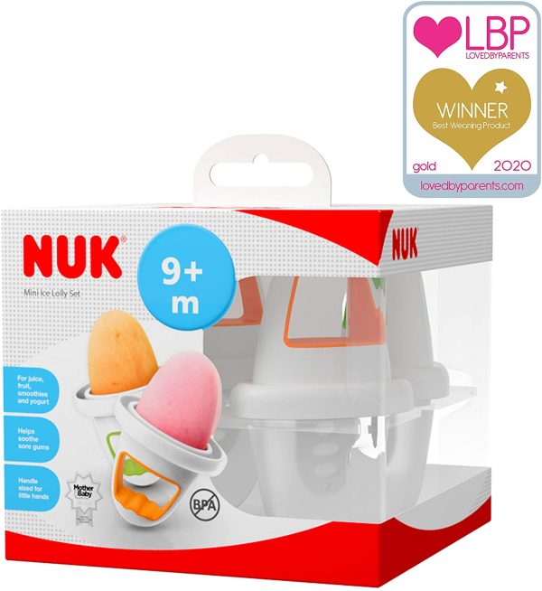 NUK Mini Ice Lolly Moulds | Great for Teething | 4 Count & Baby Stackable Food Storage Containers | Microwave & Freezer Safe | 6 Count - Image 2