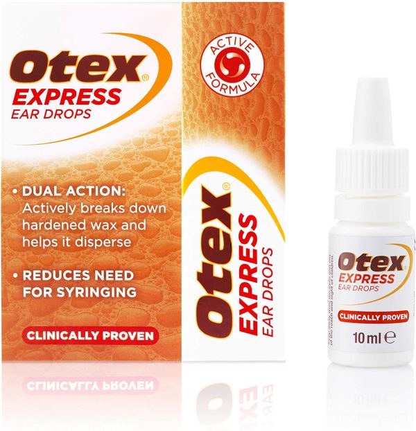 Otex Express Ear Drops, Clinically Proven Ear Wax Removal Drops For Excessive, Hardened Ear Wax. Can Reduce The Need For Syringing, 10ml