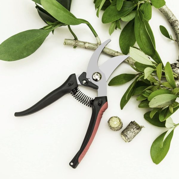 JEOutdoors ZEM Pruning Shears, Professional High Carbon Alloy Steel Sharp Blade Bypass Hand Pruner, Tree Trimmer, Garden Shears-JO0001, Black red - Image 5