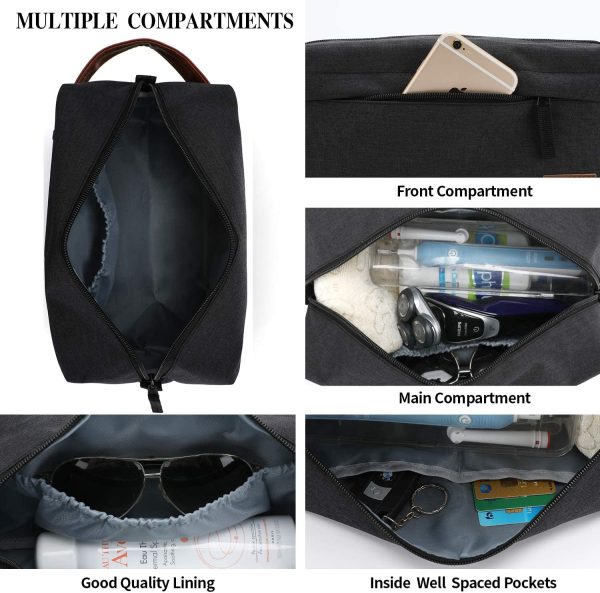 KK Water - Resistant Hanging Toiletry Travel Bag ?C Spacious Black Gym, Shaving, Make Up Bag for Men & Women - Image 4