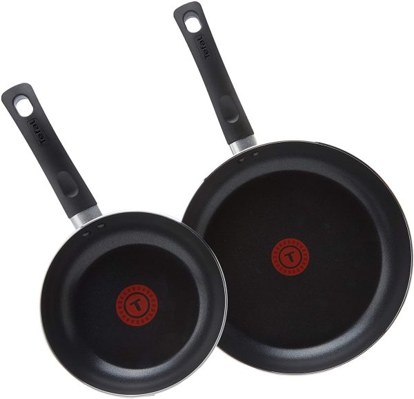 Taste 20 cm/ 28 cm Twin Pack Frying Pan Set, Non Stick -Black & Circulon - Momentum - Slotted Turner - Heat Resistant - Comfort Handle - Nylon - Plastic Utensil - Black