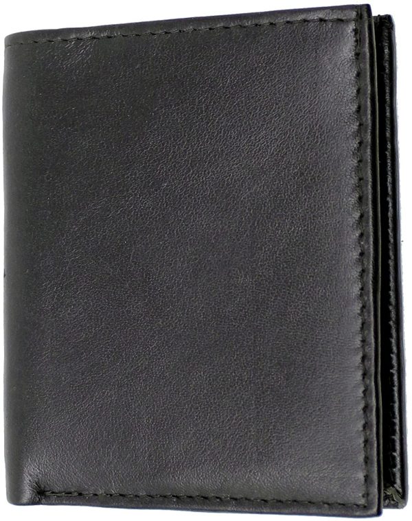 RAS Mens RFID Safe Soft Genuine Leather Credit Card and Banknote Pocket Slimline Wallet 122 (Black) - Image 3