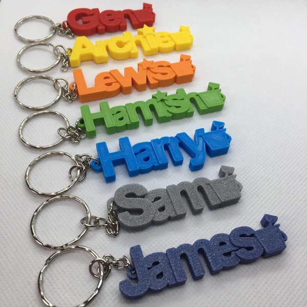 Personalised keyring for kids, Name Tags, Stocking Filler, 3D Keyring - Image 2