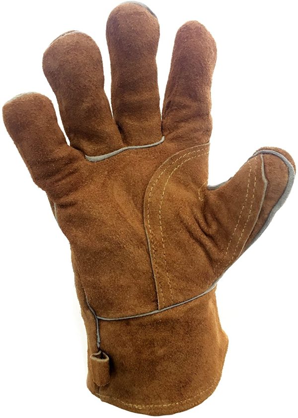 Cosystove Genuine Leather Heavy Duty Heat Resistant Safety Gauntlet Gloves for Woodburner Multi-Fuel Wood Burning Stoves Protection from Temperature and Ash Barbecue Open Coal Fire - Image 4