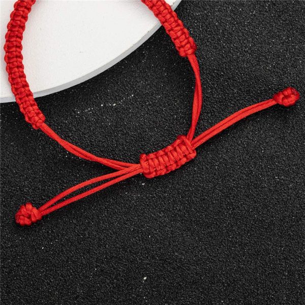 Handmade Buddhist String Bracelets for Women Men Boys Girls, Tibetan Adjustable Woven Rope Bracelet for Protection and Luck, Red and Black, 2or 6 pcs/set