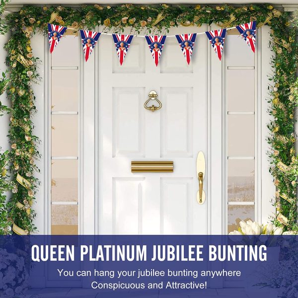 Queen Platinum Jubilee Decorations 2022, Union Jack Flag Featuring Her Majesty The Queen, 5Ft ?? 3Ft (150cm ?? 90cm) Jubilee Bunting Platinum, The Queen 70 Glorious Years Jubilee Flag Party Decorations (Queen Jubilee Flag) - Image 7