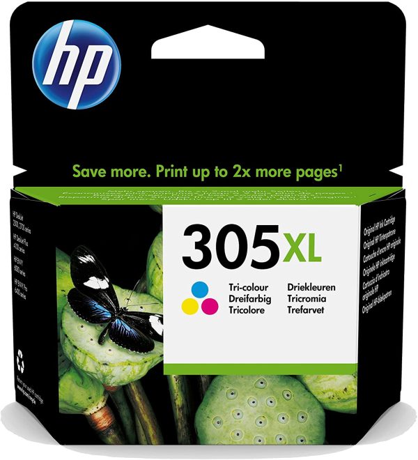 HP 3YM63AE 305XL High Yield Original Ink Cartridge, Tri-color, Single Pack