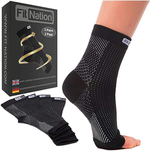 FIT NATION Plantar Fasciitis Support Socks for Weak Ankles, Arches, Heels (2 PAIRS) Ultimate Compression Sleeves For Your Aching Feet, For Running - Get That Spring Back In Your Step - Image 2