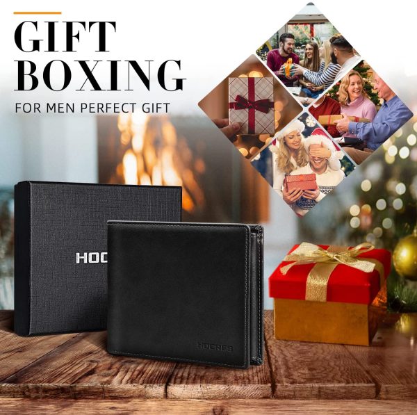 HOCRES? Wallets for Mens Mutifunctional RFID Blocking Leather Slim Wallet with 15 Credit Card Holders, 2 Banknote Compartments & 2 ID Window Minimalist Wallets Men with Gift Box - Image 7