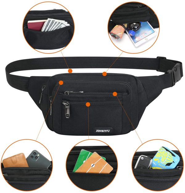 Bum Bag Waterproof | Fanny Pack for Men Women | Waist Bag with 5 Zipped Pockets | Bumbag for Dog Walking Running Hiking Travel Holiday - Image 6