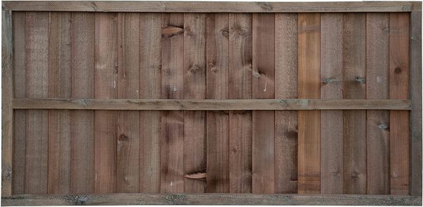 Premium Closeboard Fence Panel - Heavy Duty Vertical Feather Edge Fence Panels (Height 2ft (60cm) Without Capping - Brown) - Image 2