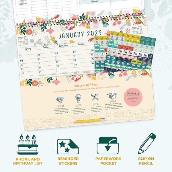 Home Planner, Family Calendar 2022. Large 2022 Calendar to Organise Busy Families. Wall Calendar 2022 Starts Now Until Dec'22. Spacious 2022 Wall Calendar with to Do Lists & Stickers. - Image 2