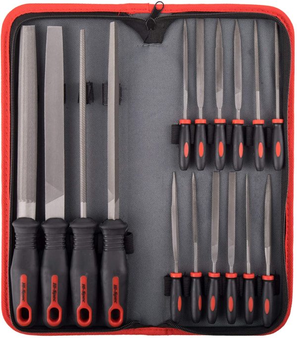 Hi-Spec 16 Piece Metal Hand & Needle File Tool Set Kit. Large & Fine Micro Steel Files. Flat, Half, Round & Triangle for Crafts, Metal & Wood Work. All in a Big Zipper Case - Image 5