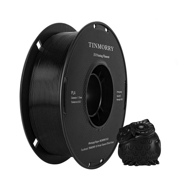 PLA Filament 1.75mm 1kg, TINMORRY PLA Filament 3D Printing Materials for 3D Printer, 1 Spool, Standard Black - Image 5