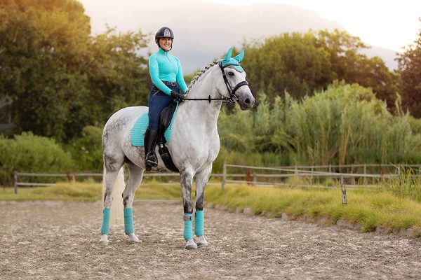 LeMieux Pom Pom Horse Riding Hat Silk with 4 Way Stretch Fabric Coordinates with Base Layers & Saddle Pads - Equestrian Headgear - Image 5