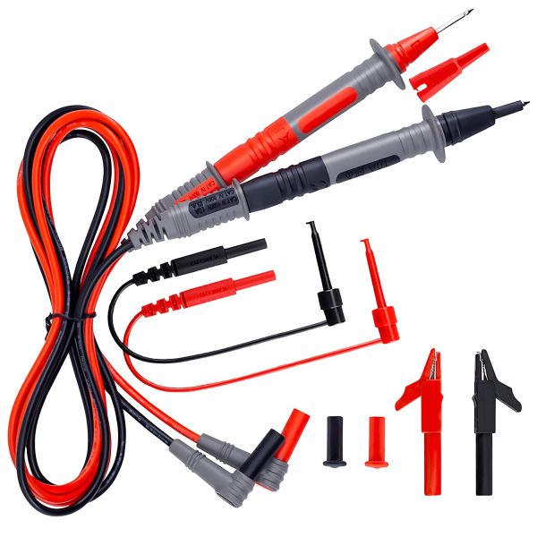 KAIWEETS KET01 Multimeter Test Leads Kit, 8 Pieces Test Lead with Alligator Clips, Needle Probe, Mini-Hooks, CAT III 1000V&CAT IV 600V, 10A for Fluke/AstroAI/INNOVA Multimeter, Voltmeter, Clamp Meter - Image 7