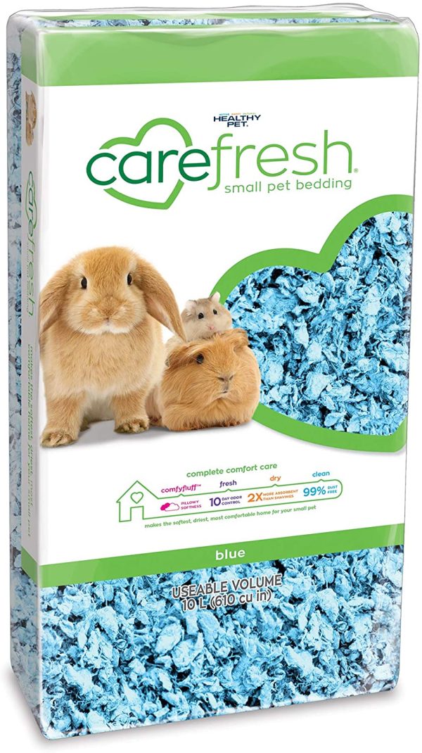 Carefresh 99% Dust-Free Blue Natural Paper Small Pet Bedding with Odor Control, 10 L