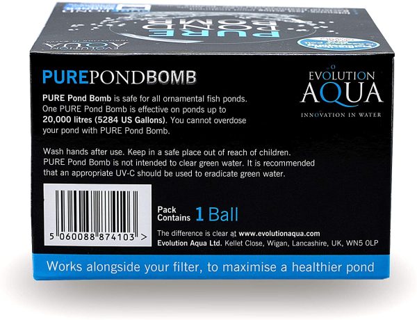 Evolution Aqua Pure Pond Bomb - for Crystal Clear Healthy Water, Treats up to 20,000 litres