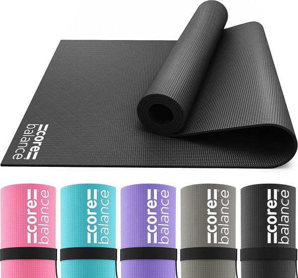 Core Balance Yoga Mat, Thick Foam 6mm, Non Slip, Exercise Fitness Gym, Compact Lightweight With Carry Strap - Image 5